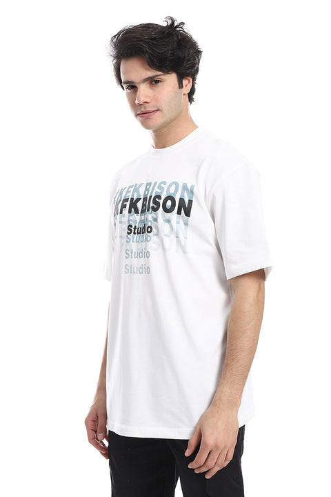 Printed Pattern Comfy Slip On T-Shirt - Black & White