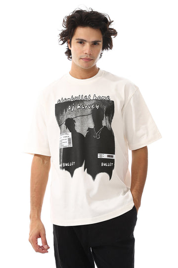 Different Trendy White Prints T-Shirt