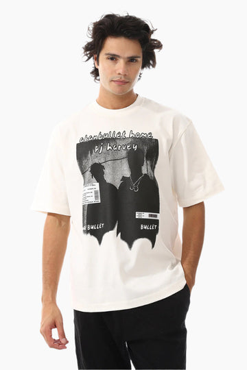 Different Trendy White Prints T-Shirt
