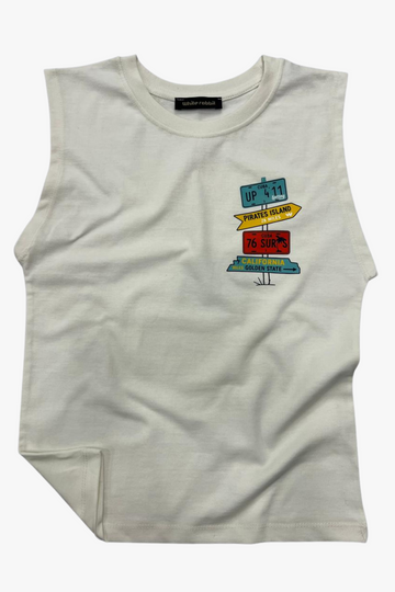 Printed Cut T-Shirt Kids– Off White