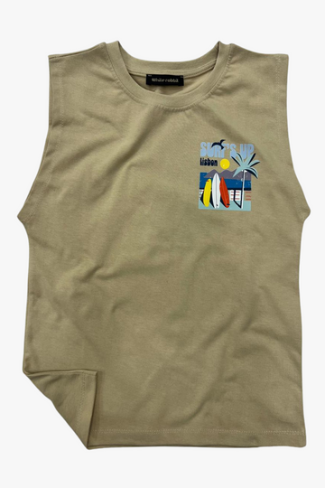 Printed Cut T-Shirt Kids – Beige