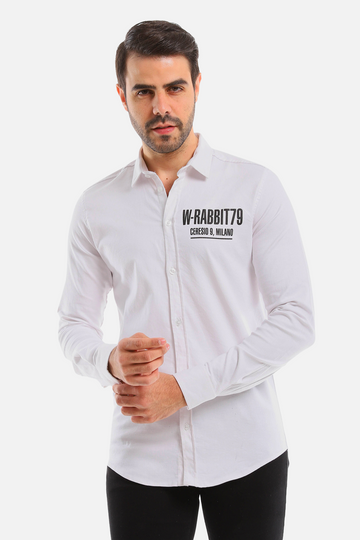 Buttons Down Pineapple Long Sleeves Shirt – White