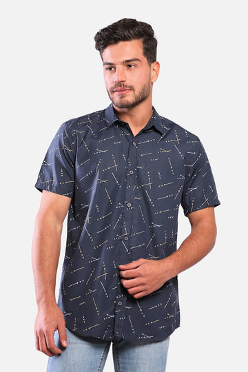 Arrows Short Sleeves Buttoned Shirt