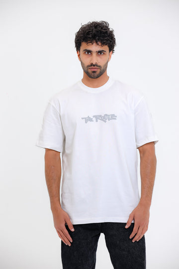"The Roots" Printed Short Sleeves White T-Shirt