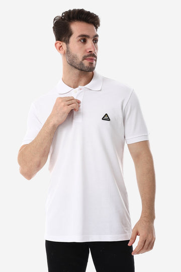 Regular Fit Pique Pattern Polo Shirt – White