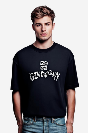 "GIVENCHY"Comfy Printed Black T-Shirt