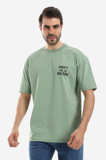 Dept?de la Galerie Chest & Green Print Over Cashmere Tee