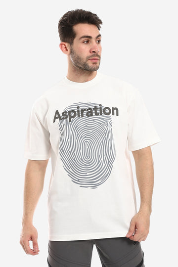 Slip On Trendy Printed T-Shirt - White & Purple