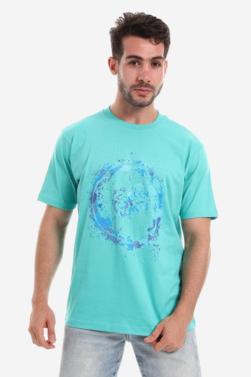 " Printed Patterne Slip On Round Neck T-Shirt