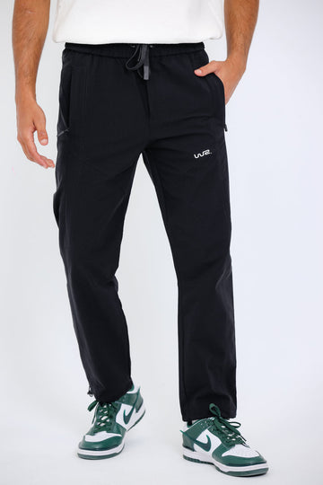 Slip On Plain Black Practical Joggers