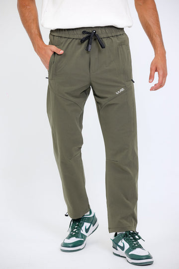 Slip On Plain Olive Practical Joggers