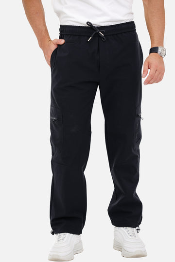Slip On Plain Black Practical Joggers