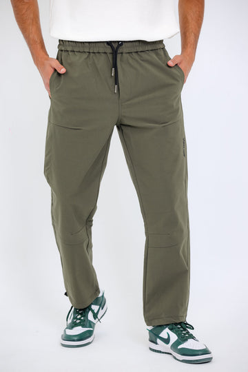 Slip On Plain Olive Practical Joggers