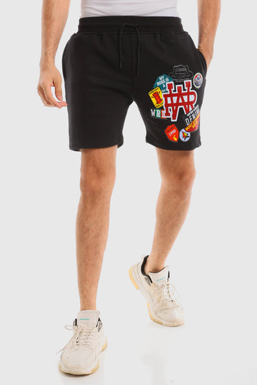 Front Patch Slip On Cotton Short