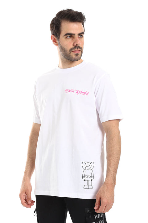 Off White Rabbit Print Printed Pattern Short Sleeves T-Shirt
