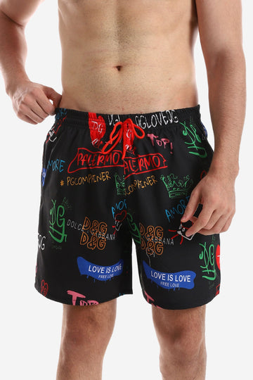 Side Pockets Crabs Patterned Board Short