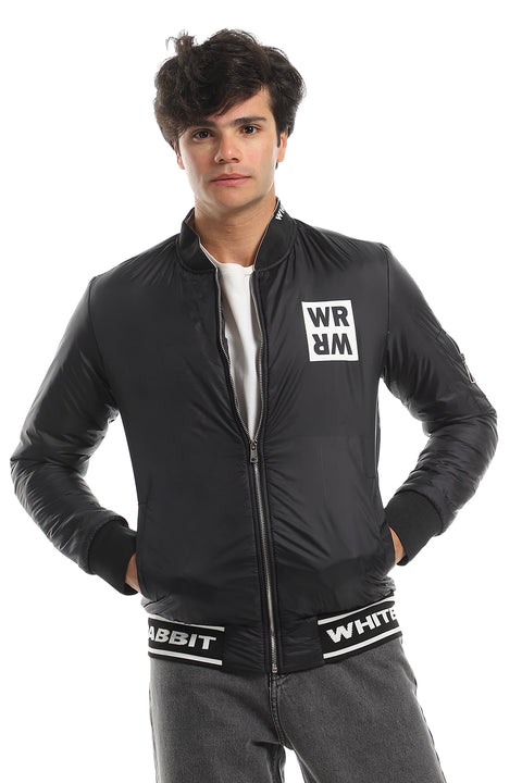 Branded Elastic Hem Waterproof With Manadin Collar Jacket