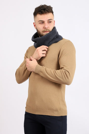 Knitted Slip On Cowl Scarf - pertol