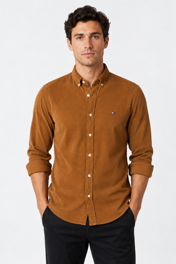 “Slim Fit Caffe Cotton Shirt for Men”-Tommy