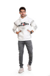 White With Touch Of White Casual Hoodie