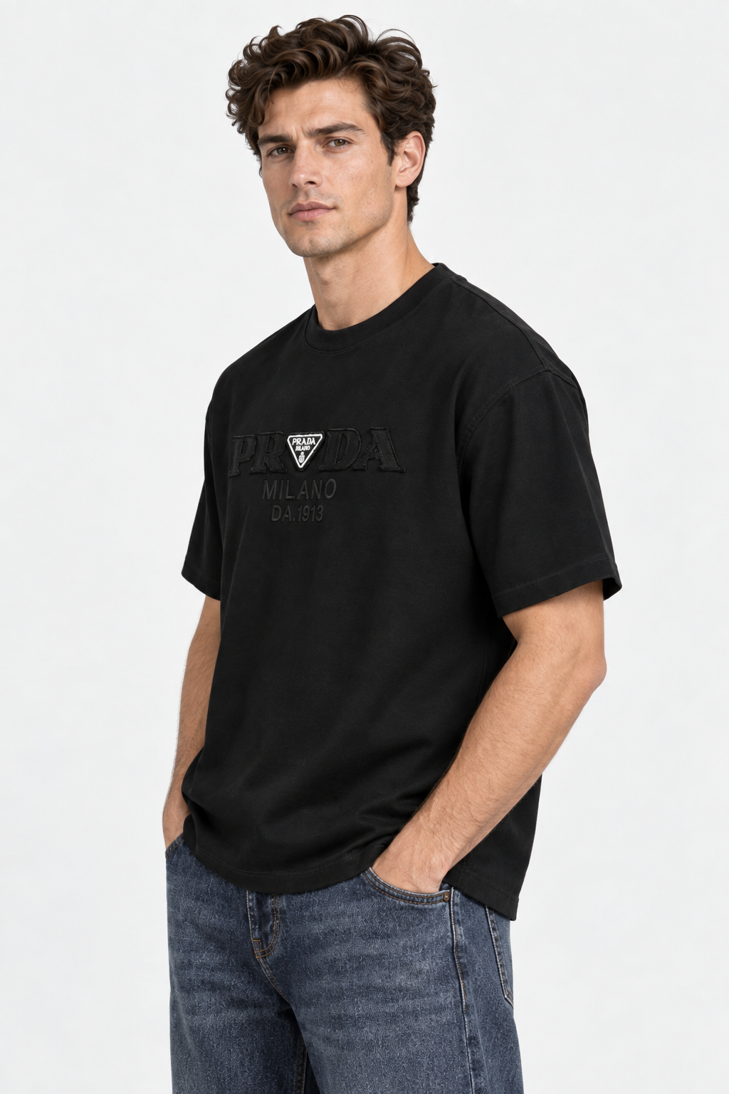 T-Shirt PRADA Minimal details that add a modern touch to your outfit For Men.