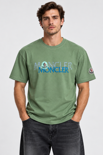 Men's Moncler Logo Graphic Oversized Mint T-Shirt
