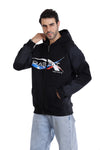 Front Zipper Winter Zip Through Sweatshirt – Black