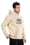 Trendy Printed Beige Hoodie