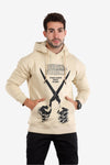 Trendy Printed Beige Hoodie