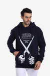 Trendy Printed navy Blue Hoodie