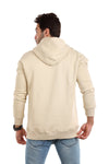 Trendy Printed Beige Hoodie