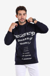 Trendy Printed Navy Blue Hoodie