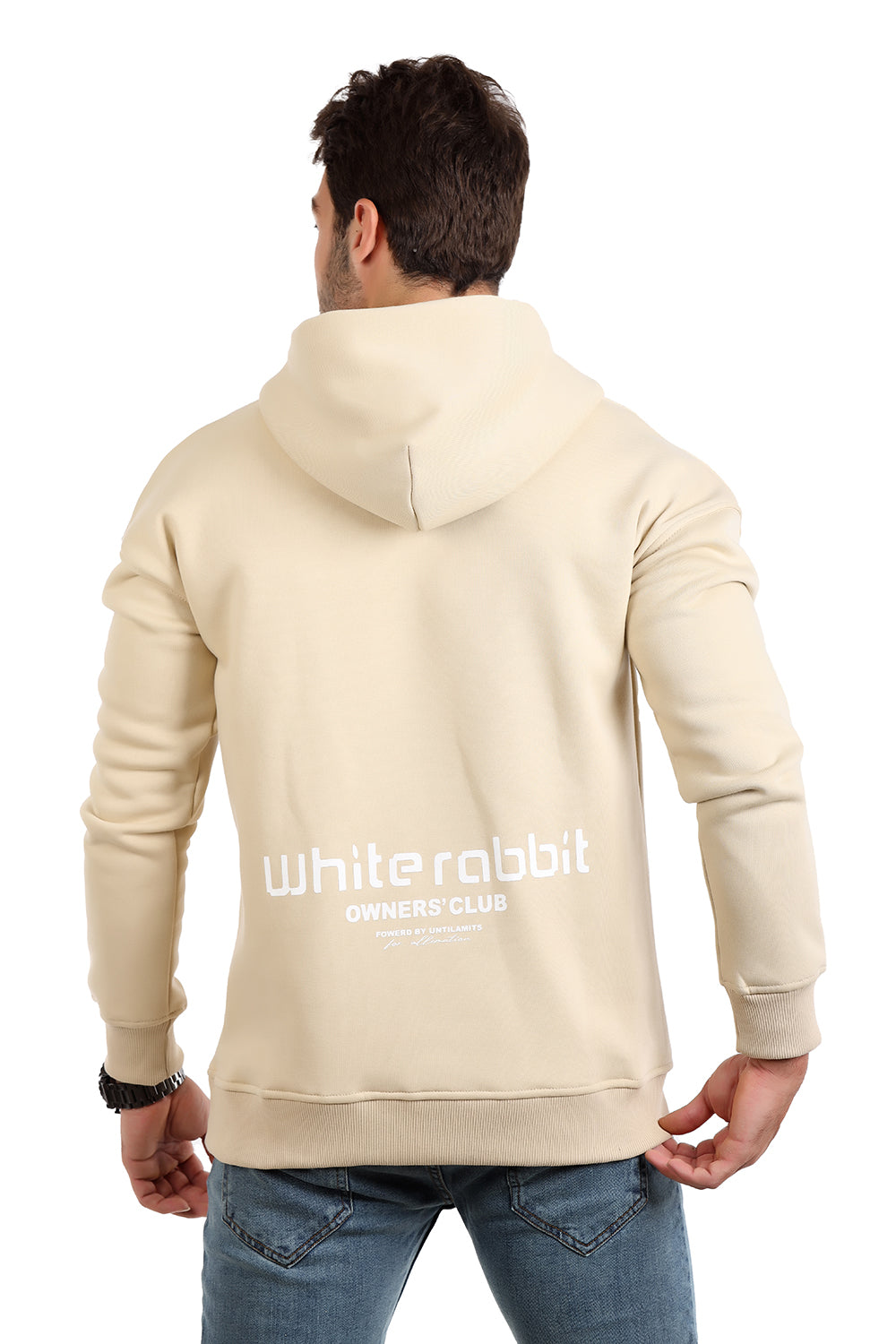 Slip On Printed Hoodie – Beige