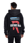 "RSTA" Black Printed Hoodie