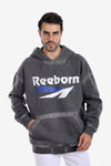 "Reeborn" Black Printed Hoodie