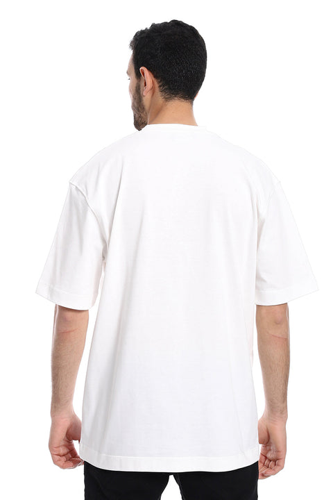 Prominent Pattern Short Sleeves Black T-Shirt