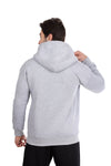 Basic Inner Fleece Zip Through Hoodie-Grey