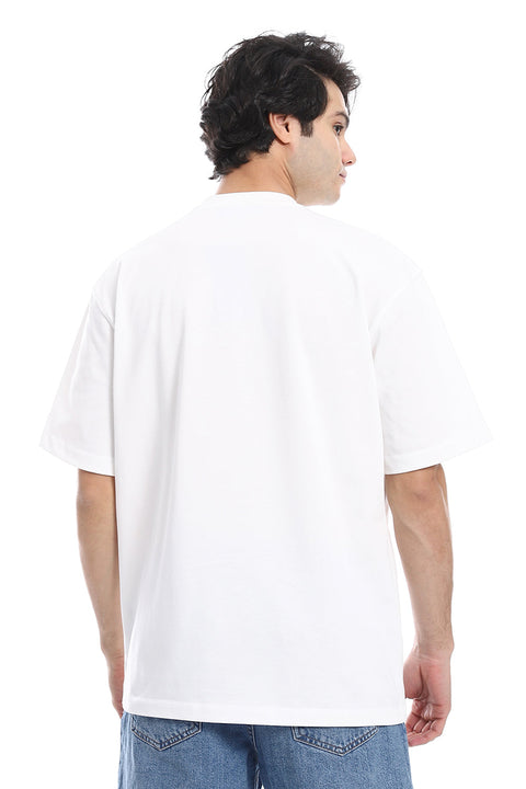 Slip On Trendy Printed T-Shirt - White & Purple