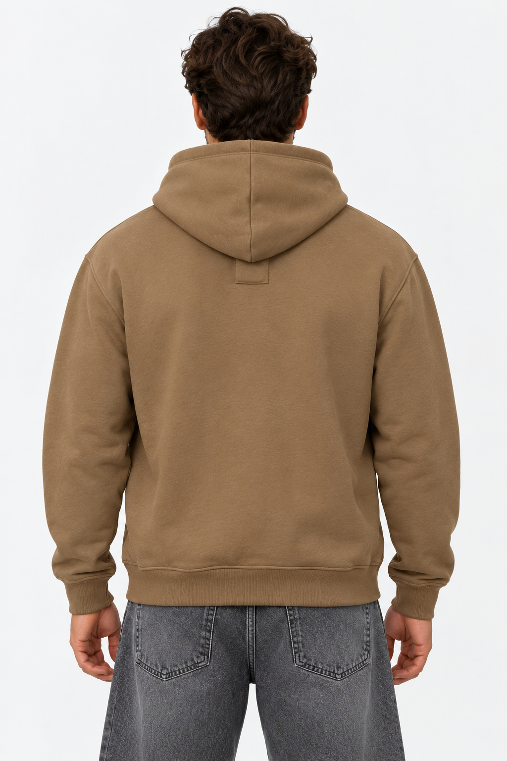 Men's Caffe Oversized Hoodie with Drawstring Hood and Kangaroo Pocket – Casual Winter Sweatshirt