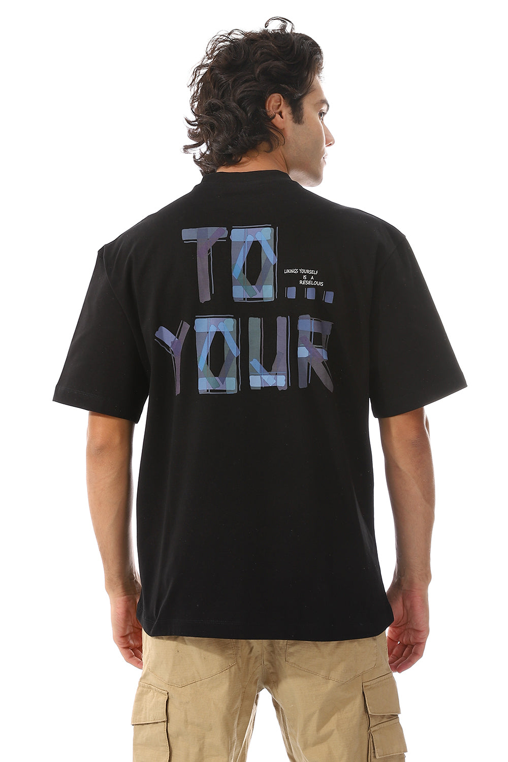 Multi-Prints Black Short Sleeves T-Shirt