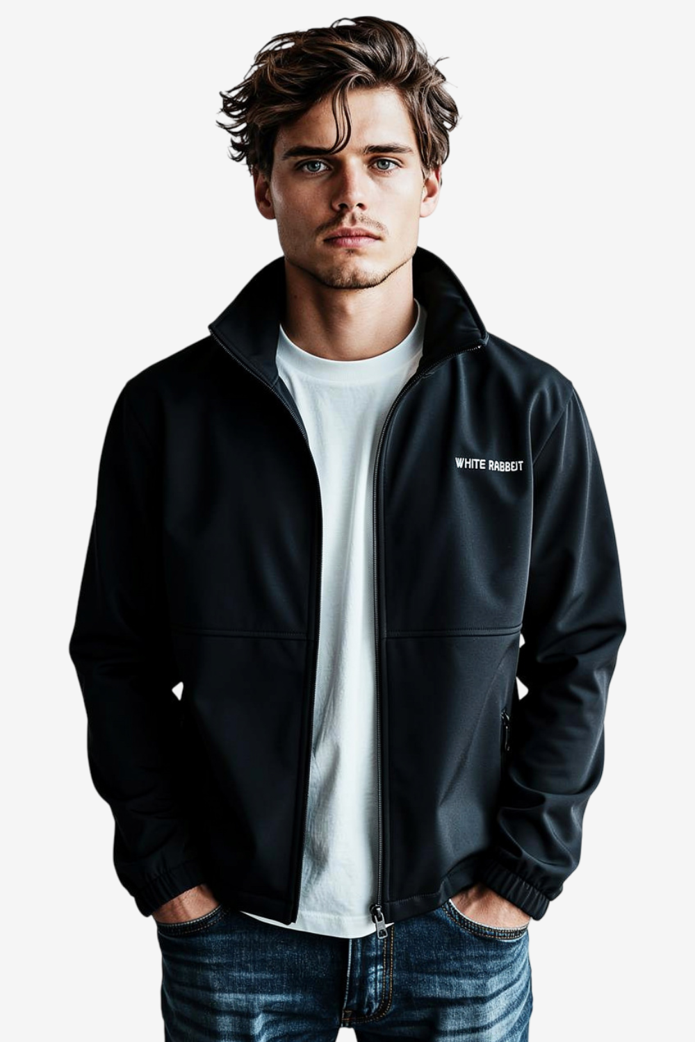 Men’s Softshell Water-Resistant Jacket – Windproof Lightweight Design with Full Zipper