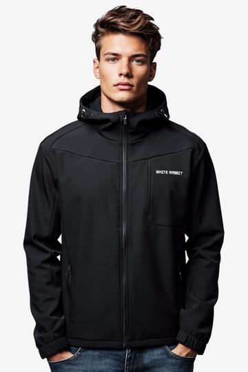 Men’s Softshell Water-Resistant Jacket – Full Zip Hooded Design
