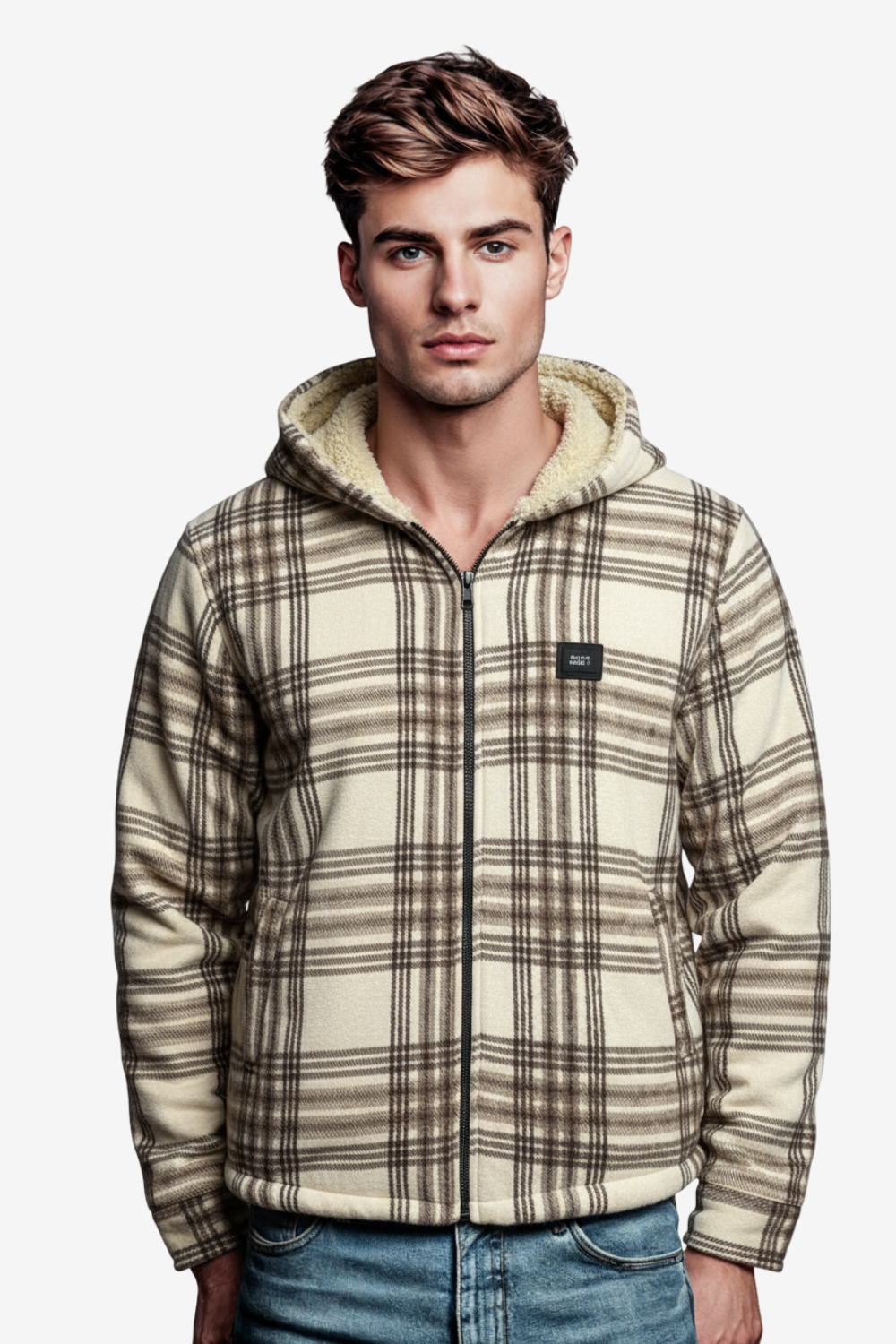 Padded Long Sleeves Zipper Hooded Jacket