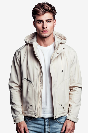 Men’s Softshell Water-Resistant Jacket – Full Zip Hooded Design