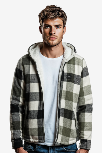 Padded Long Sleeves Zipper Hooded Jacket