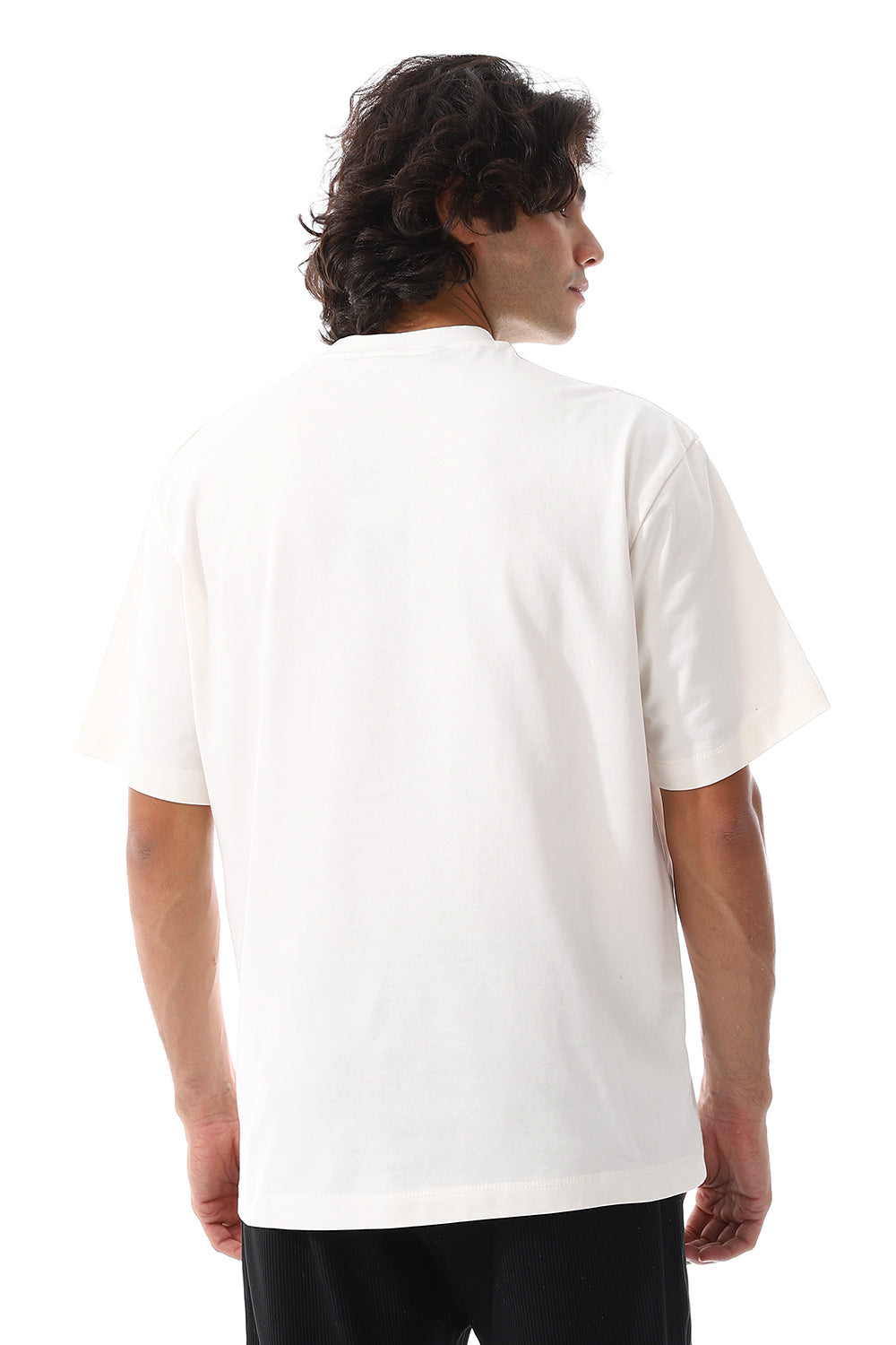 Gradient White & Green Self Patterened T-Shirt