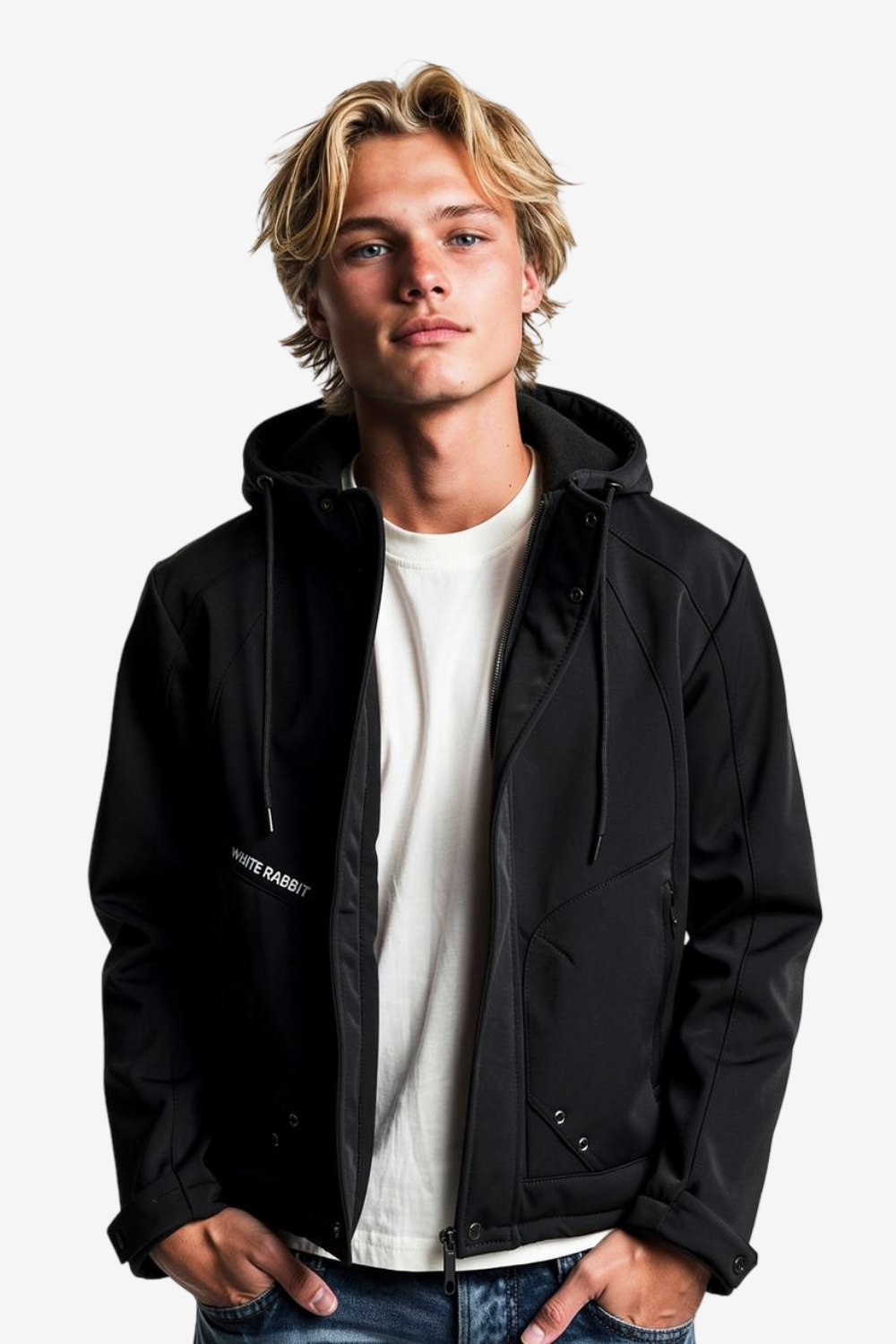 Men’s Softshell Water-Resistant Jacket – Full Zip Hooded Design