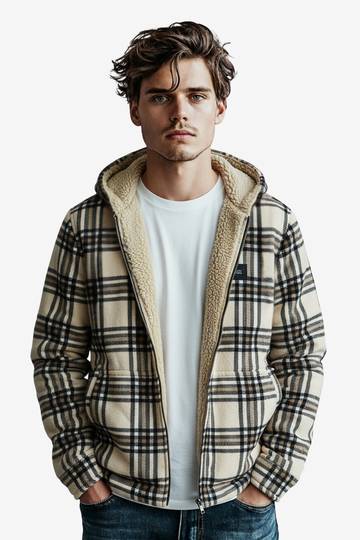 Padded Long Sleeves Zipper Hooded Jacket