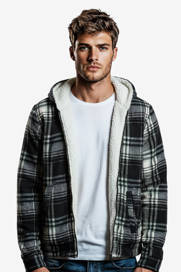 Padded Long Sleeves Zipper Hooded Jacket