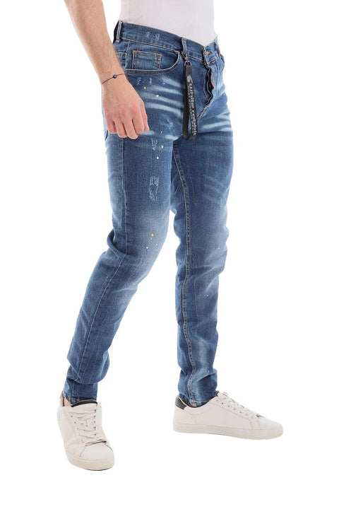 Front Scratch Wah Out Casual Jeans - Standard Blue